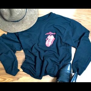 Rolling Stones black cropped sweatshirt